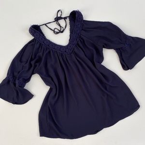 Charming Charlie Cold Shoulder Boho Top - Size Medium